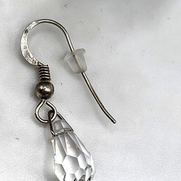 "5/$25" Sterling Silver Swarovski Crystal Mismatched Dangle Earrings - Picture 3 of 9